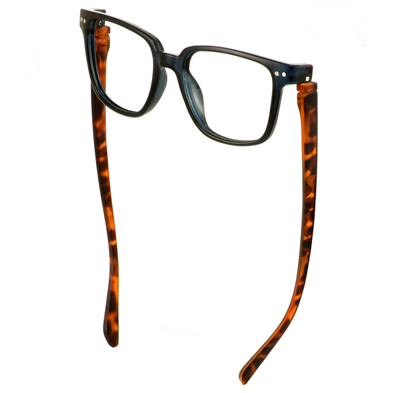 Load image into Gallery viewer, Andrew Navy Crystal/Faux Tortoise | Bunny Eyez Guyz Readers
