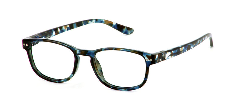 Load image into Gallery viewer, Erica Navy Faux Tortoise Blue Lens Readers | Bunny Eyez
