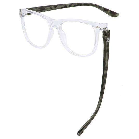 Bunny Eyez Guyz Keith Readers in Crystal/Grey Faux Tortoise