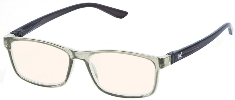 Load image into Gallery viewer, Bunny Eyez Guyz Blue Screen Lens Reader in Grey Crystal/Dark Grey
