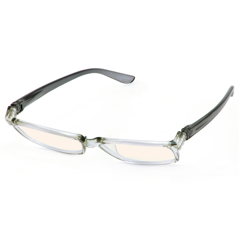 Load image into Gallery viewer, Bunny Eyez Guyz Blue Screen Lens Reader in Grey Crystal/Dark Grey
