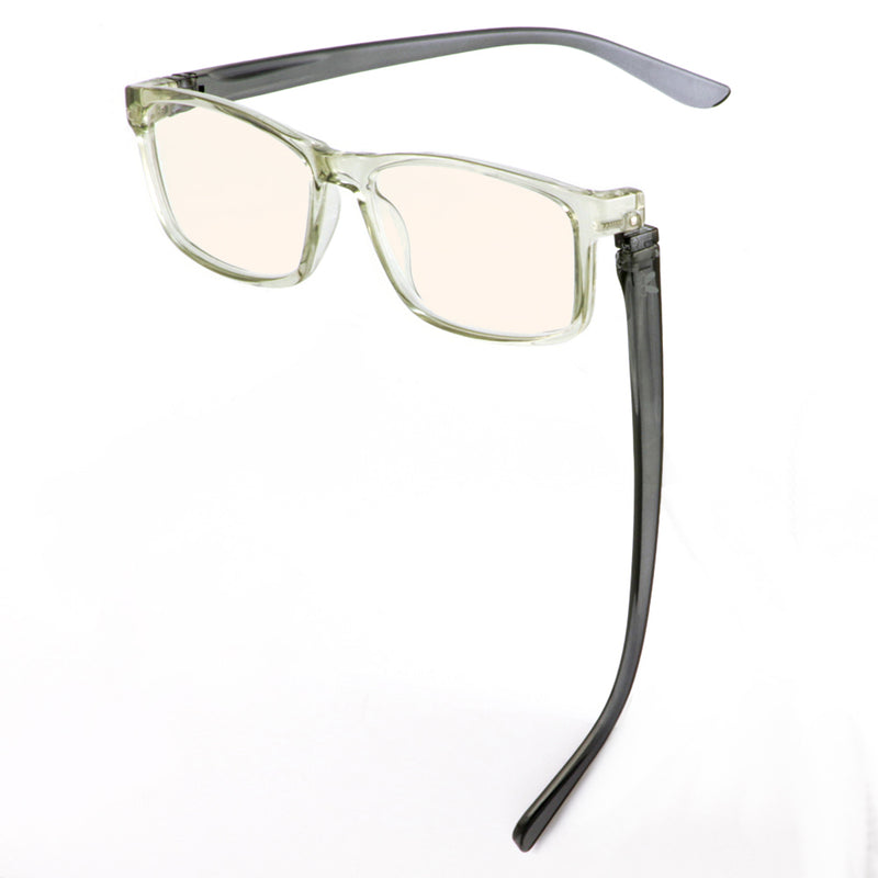 Load image into Gallery viewer, Bunny Eyez Guyz Blue Screen Lens Reader in Grey Crystal/Dark Grey
