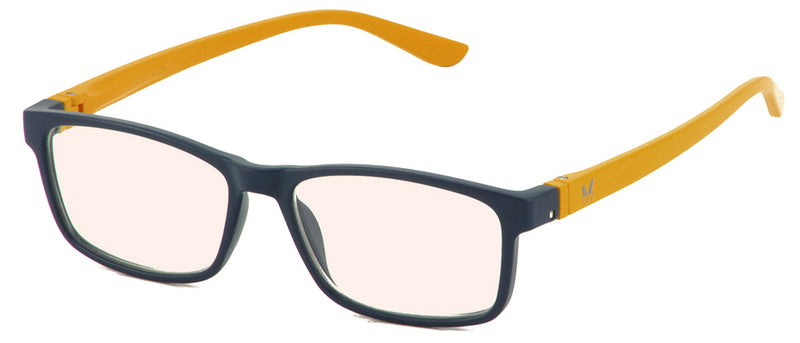 Load image into Gallery viewer, Bunny Eyez Guyz Blue Screen Lens Reader in Matte Navy/Yellow
