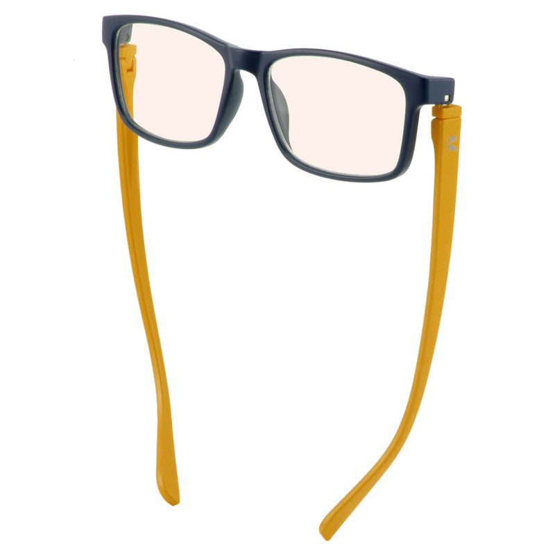 Load image into Gallery viewer, Bunny Eyez Guyz Blue Screen Lens Reader in Matte Navy/Yellow
