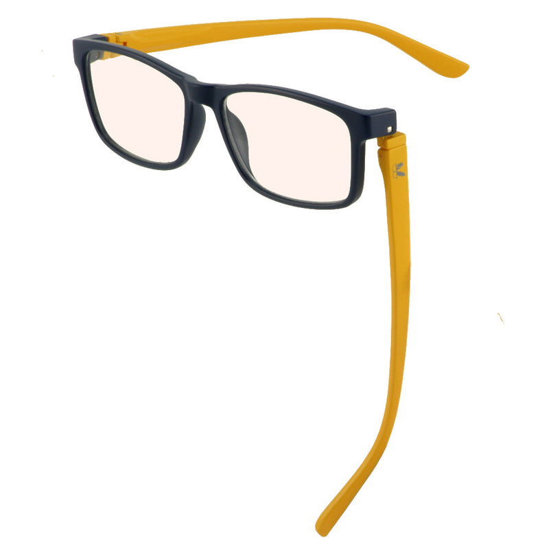 Load image into Gallery viewer, Bunny Eyez Guyz Blue Screen Lens Reader in Matte Navy/Yellow
