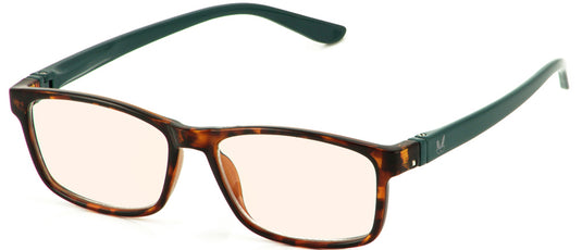 Bunny Eyez Guyz Blue Screen Lens Reader in Faux Tortoise/Dark Aqua