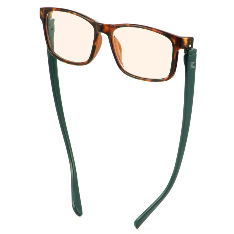 Load image into Gallery viewer, Bunny Eyez Guyz Blue Screen Lens Reader in Faux Tortoise/Dark Aqua
