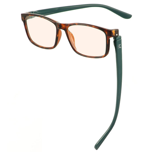 Bunny Eyez Guyz Blue Screen Lens Reader in Faux Tortoise/Dark Aqua