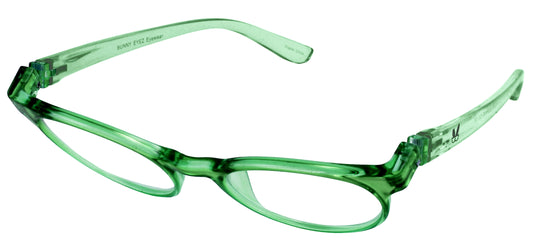 Bunny Eyez Sophie Readers - Spring Green Crystal - Tilted